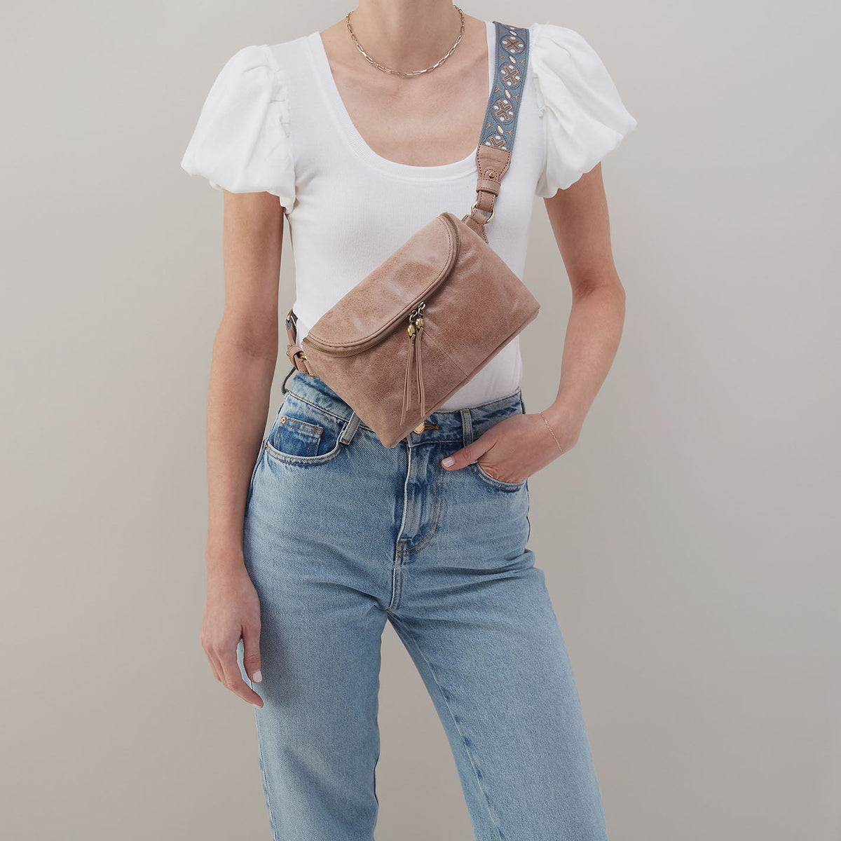 Fern Large Belt Bag In Buffed Leather - Hazel | HOBO