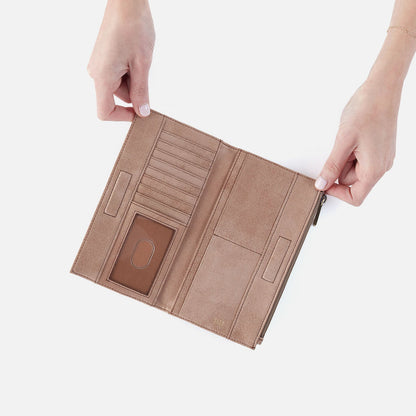 Jill Large Bifold Wallet In Buffed Leather - Hazel | HOBO