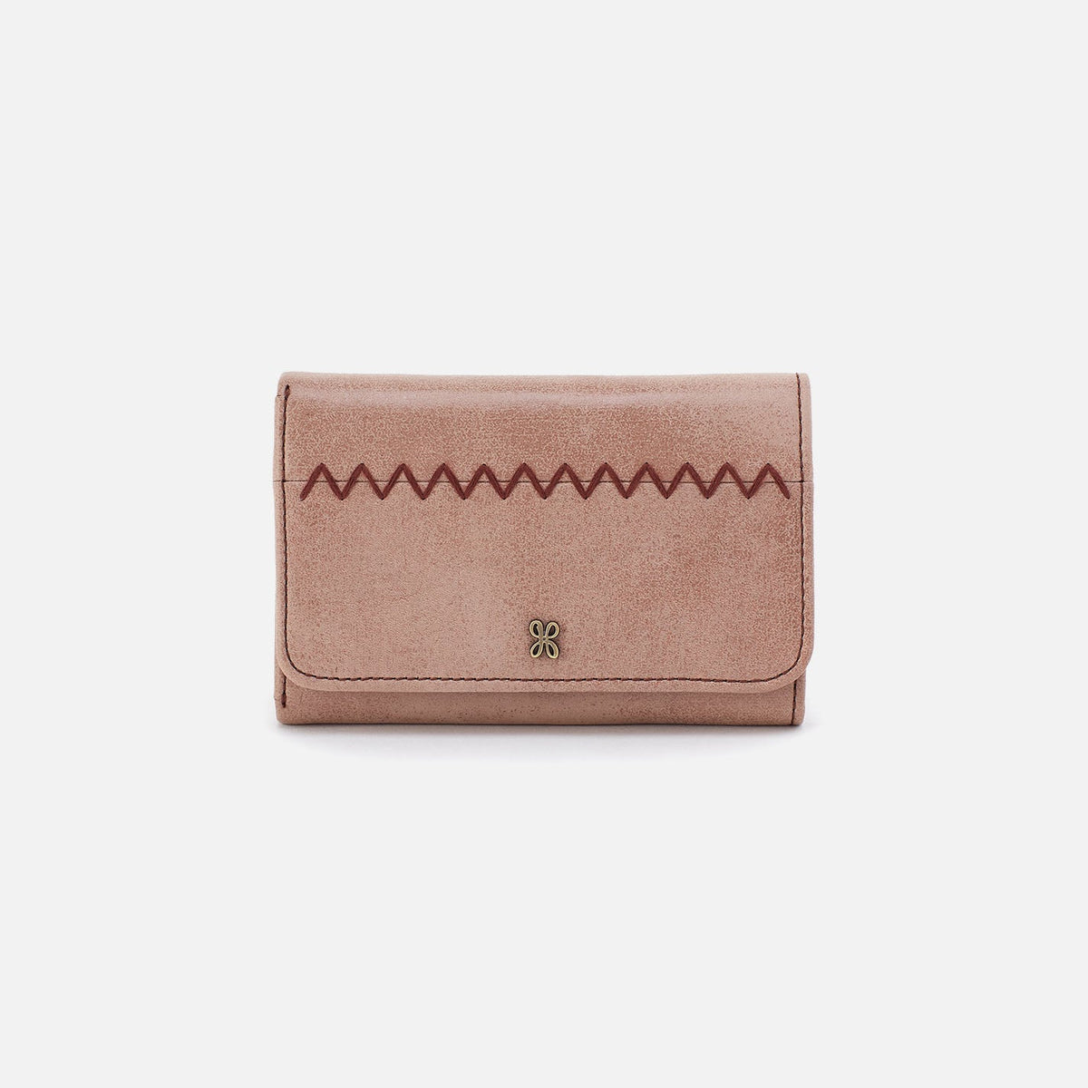 Jill Trifold Wallet In Buffed Leather - Hazel | HOBO