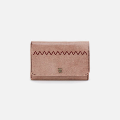 Jill Trifold Wallet In Buffed Leather - Hazel | HOBO