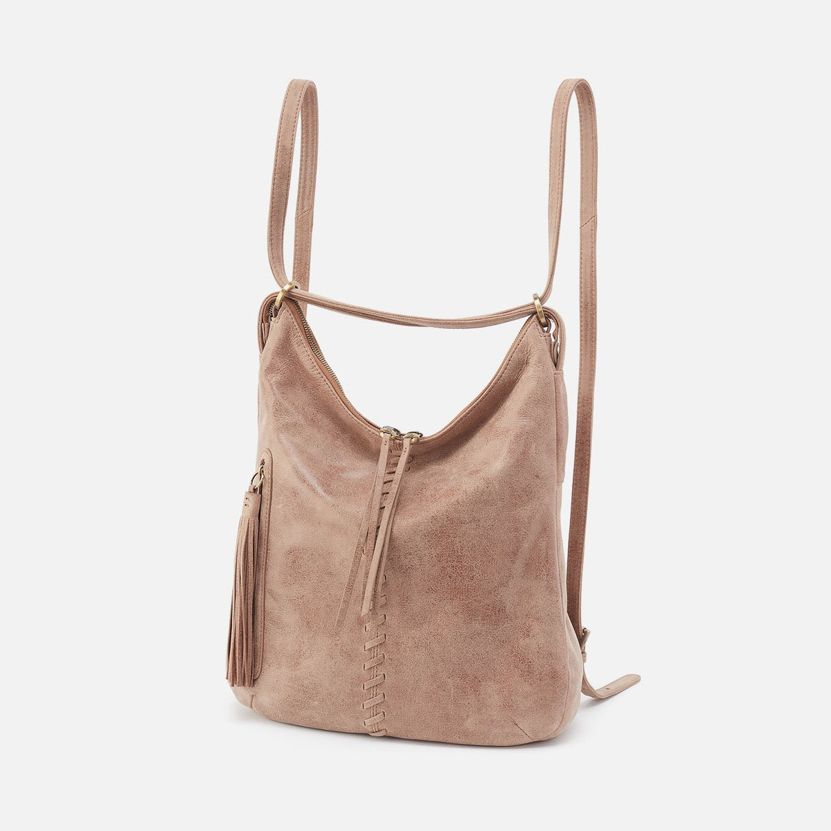 Merrin Convertible Backpack In Buffed Leather - Hazel | HOBO