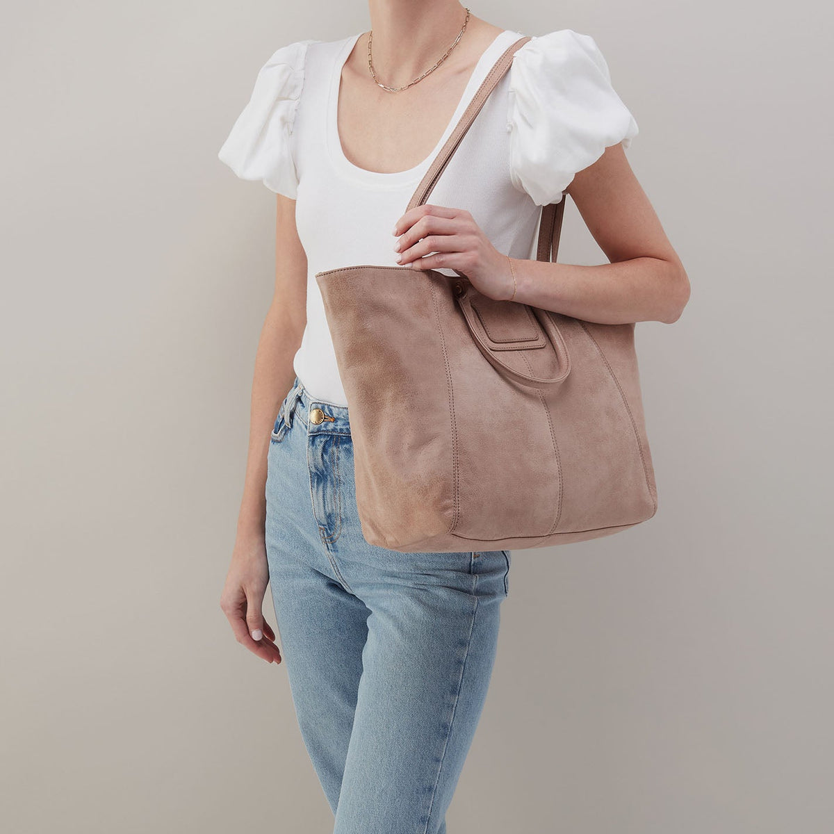 Sheila East-West Tote In Buffed Leather - Hazel | HOBO
