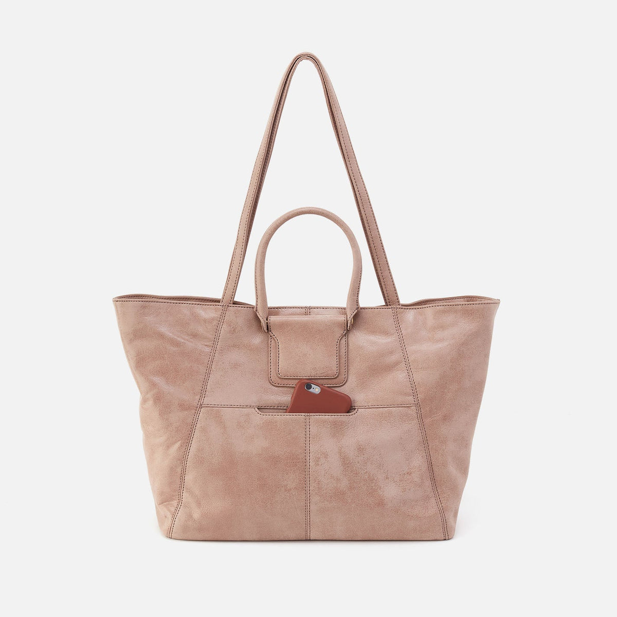 Sheila East-West Tote In Buffed Leather - Hazel | HOBO