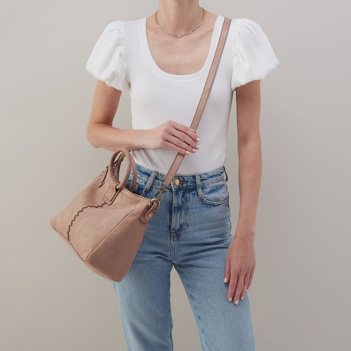 Sheila Medium Satchel In Buffed Leather - Hazel | HOBO