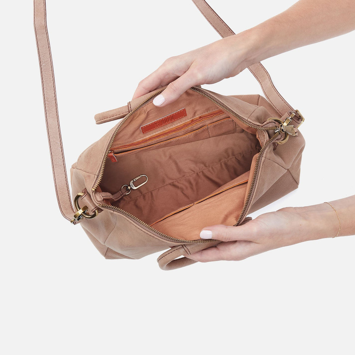 Sheila Medium Satchel In Buffed Leather - Hazel | HOBO
