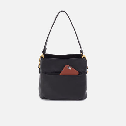 Starr Convertible Shoulder Bag in Pebbled Leather - Black | HOBO