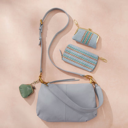 Advance Shoulder Bag In Pebbled Leather - Blue Pearl | HOBO
