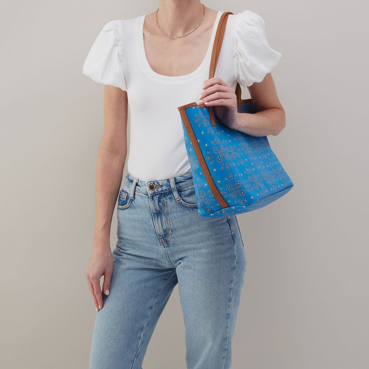 All That Tote In Coated Canvas - Blue Journey Bandana | HOBO