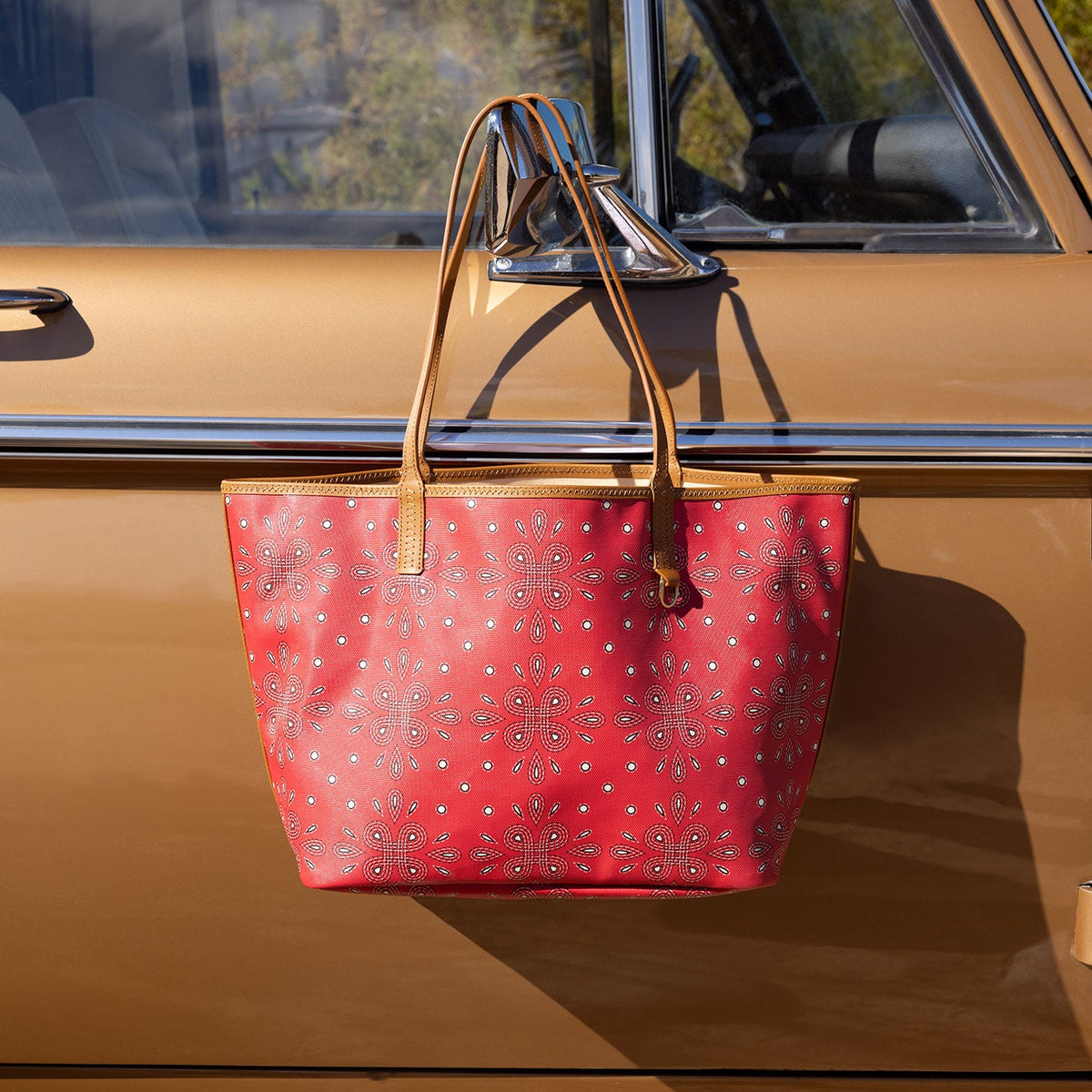 All That Tote In Coated Canvas - Red Journey Bandana | HOBO