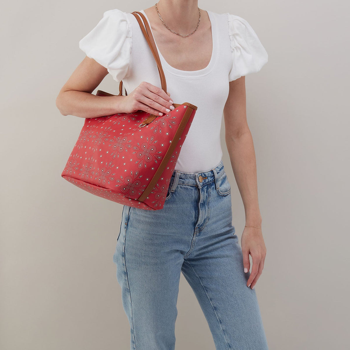 All That Tote In Coated Canvas - Red Journey Bandana | HOBO