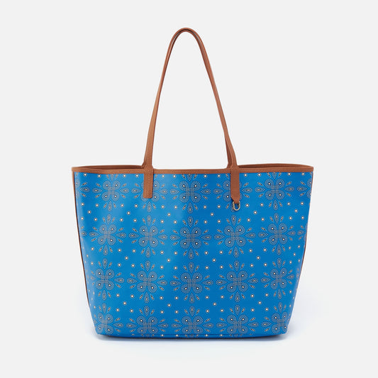 All That Tote Large In Coated Canvas - Blue Journey Bandana | HOBO