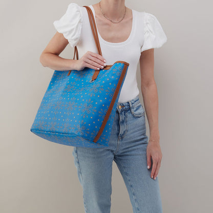 All That Tote Large In Coated Canvas - Blue Journey Bandana | HOBO