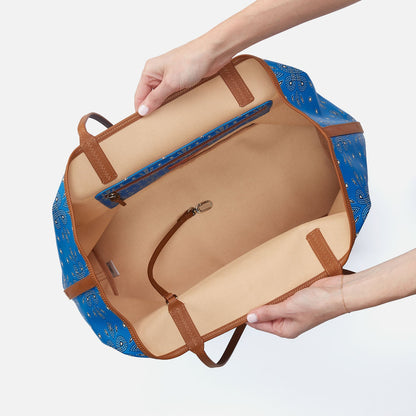 All That Tote Large In Coated Canvas - Blue Journey Bandana | HOBO