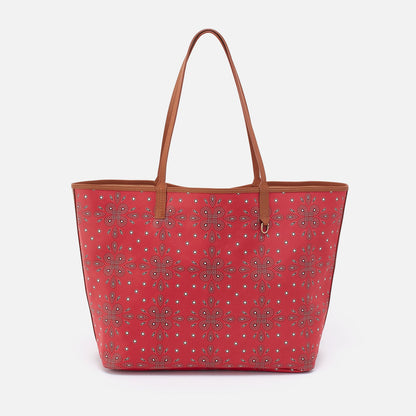All That Tote Large In Coated Canvas - Red Journey Bandana | HOBO