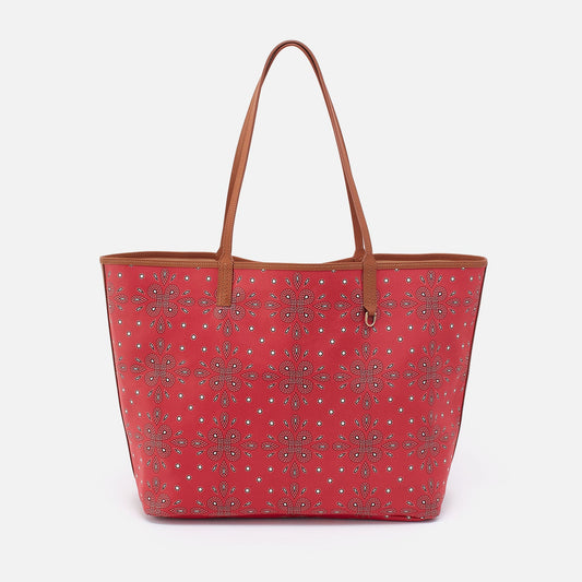 All That Tote Large In Coated Canvas - Red Journey Bandana | HOBO