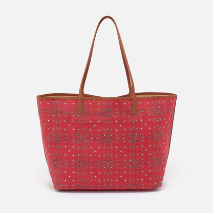 All That Tote Large In Coated Canvas - Red Journey Bandana | HOBO