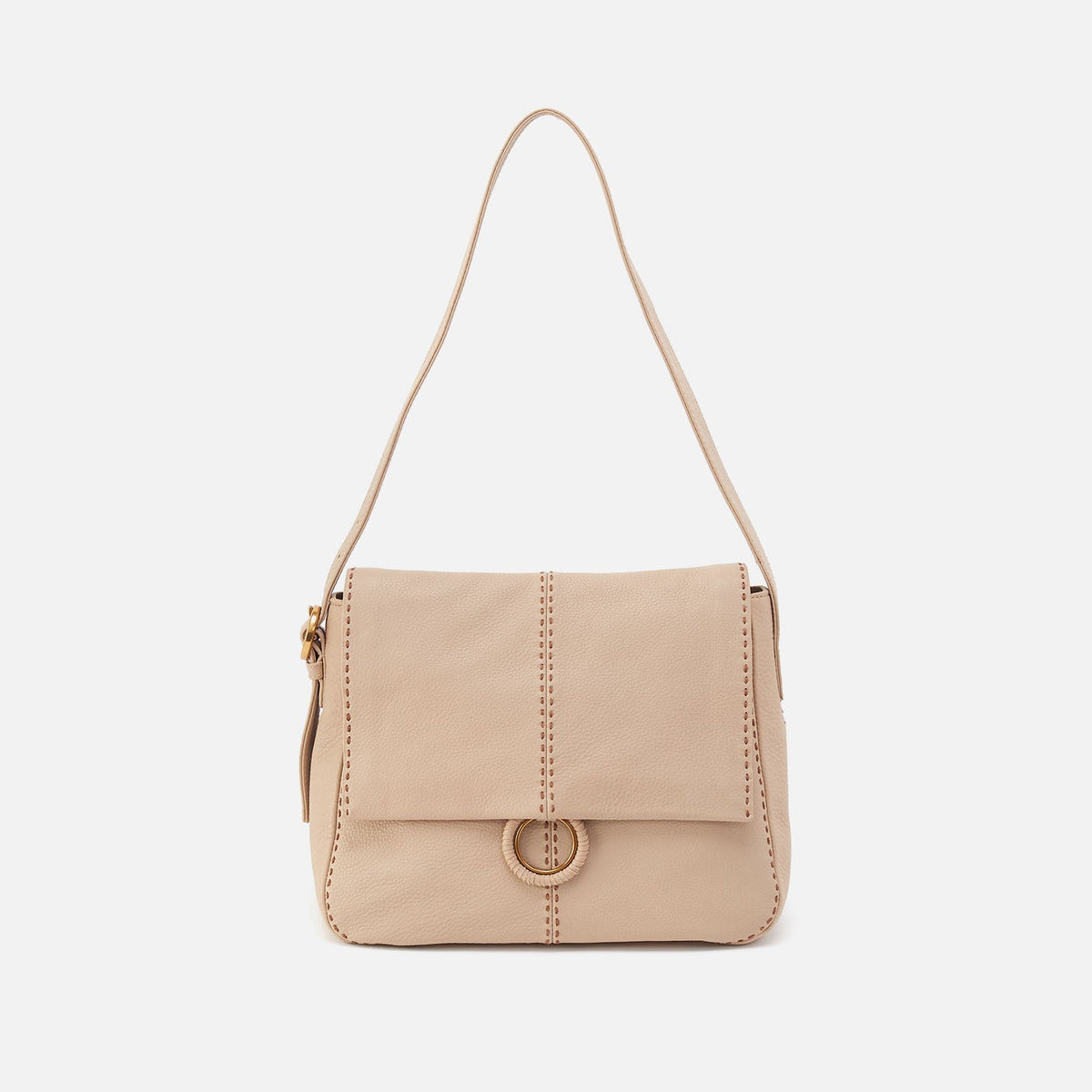 Austin Shoulder Bag In Pebbled Leather - Linen | HOBO