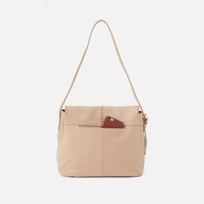 Austin Shoulder Bag In Pebbled Leather - Linen | HOBO