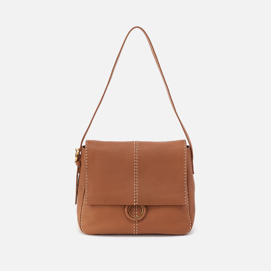 Austin Shoulder Bag In Pebbled Leather - Warm Honey | HOBO