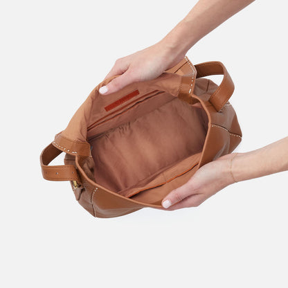Austin Shoulder Bag In Pebbled Leather - Warm Honey | HOBO