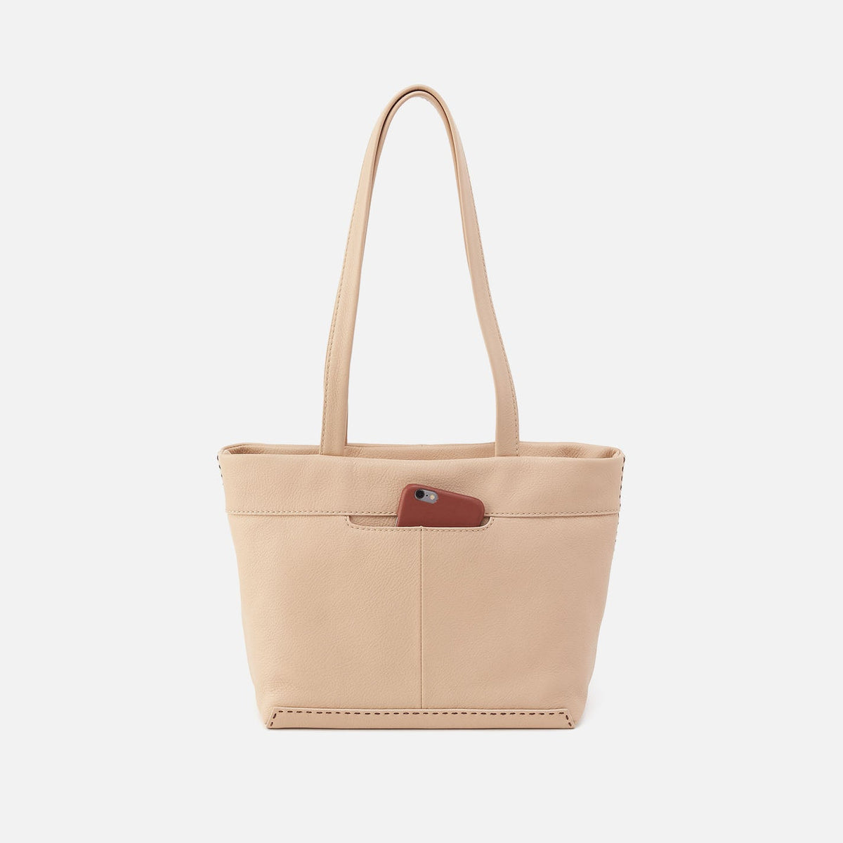 Austin Tote In Pebbled Leather - Linen | HOBO