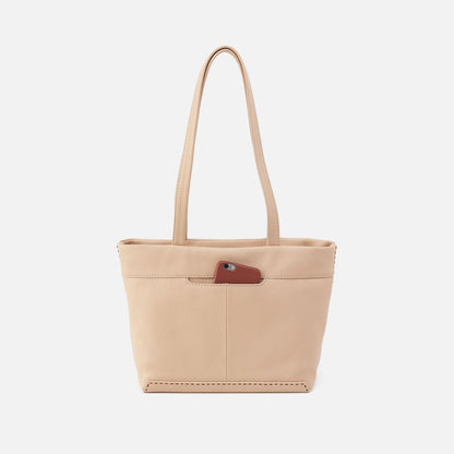 Austin Tote In Pebbled Leather - Linen | HOBO