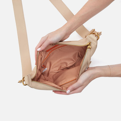 Carmen Sling In Pebbled Leather - Linen | HOBO