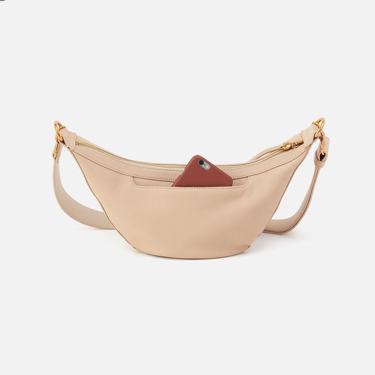 Carmen Sling In Pebbled Leather - Linen | HOBO