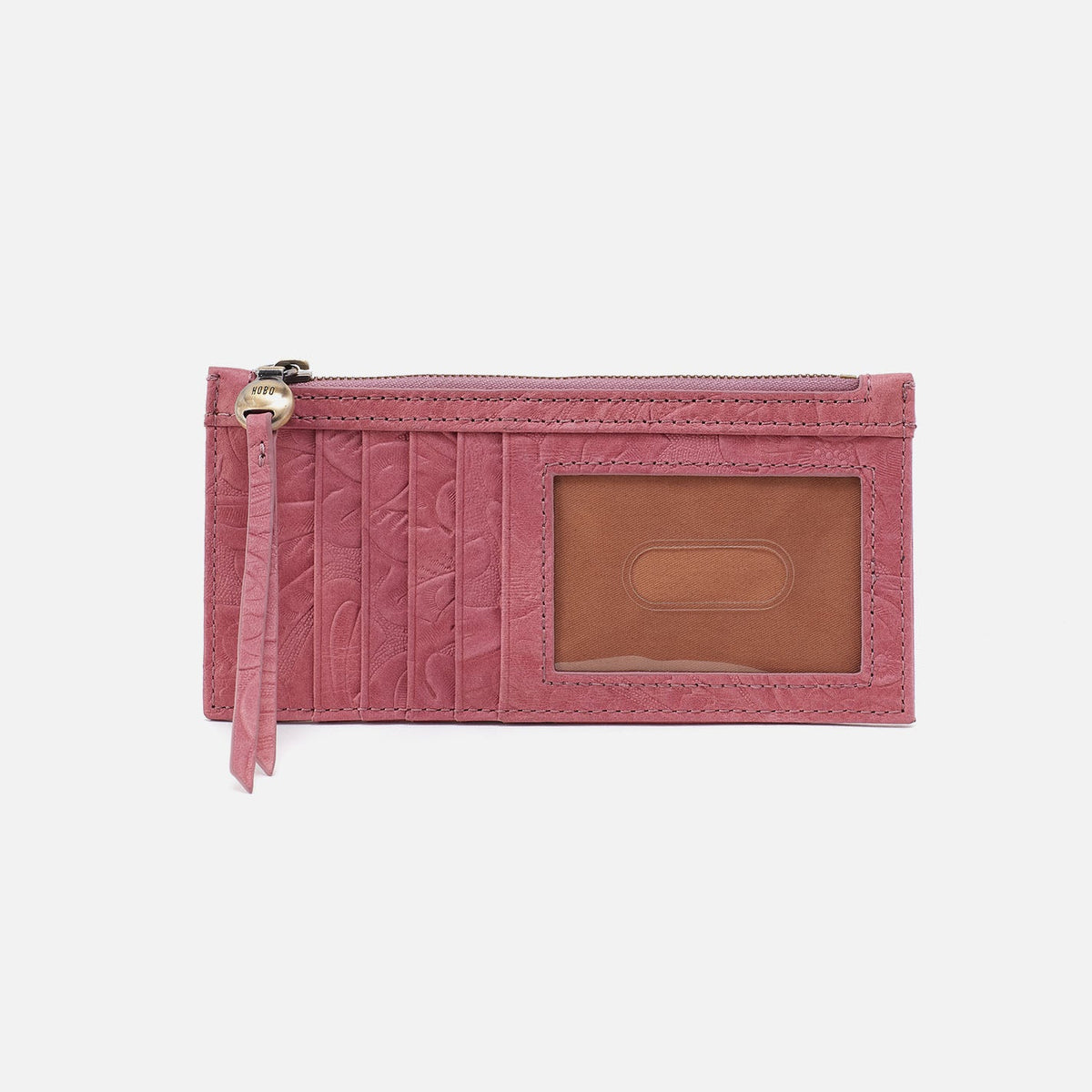 Carte Card Case In Tooled Embossed Leather - Mauve Tooled Emboss | HOBO
