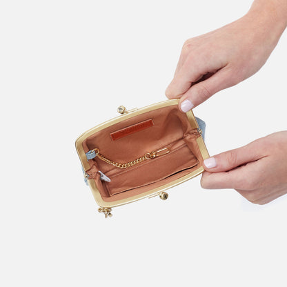Cheer Frame Pouch In Buffed Leather - Sky | HOBO