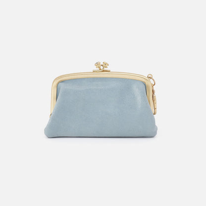 Cheer Frame Pouch In Buffed Leather - Sky | HOBO