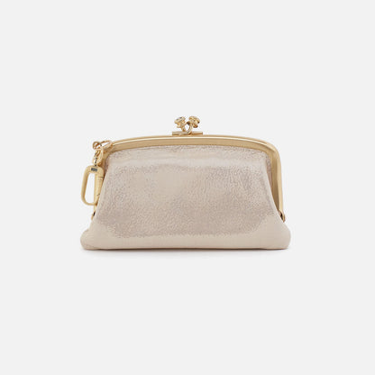 Cheer Frame Pouch In Metallic Leather - Sand Shimmer | HOBO