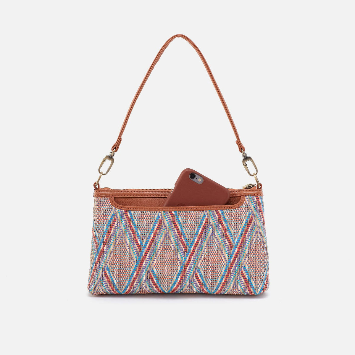 Darcy Crossbody In Multi Weave With Leather Trim - Sunset Raffia | HOBO