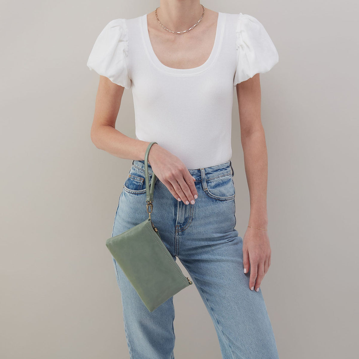 Darcy Crossbody In Polished Leather - Jade | HOBO