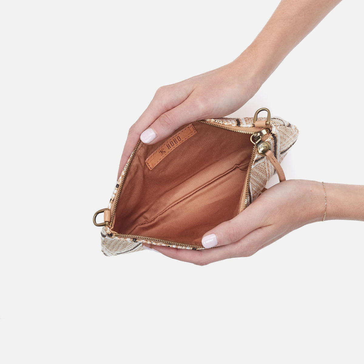 Darcy Double Crossbody In Pebbled Leather - Porcini | HOBO