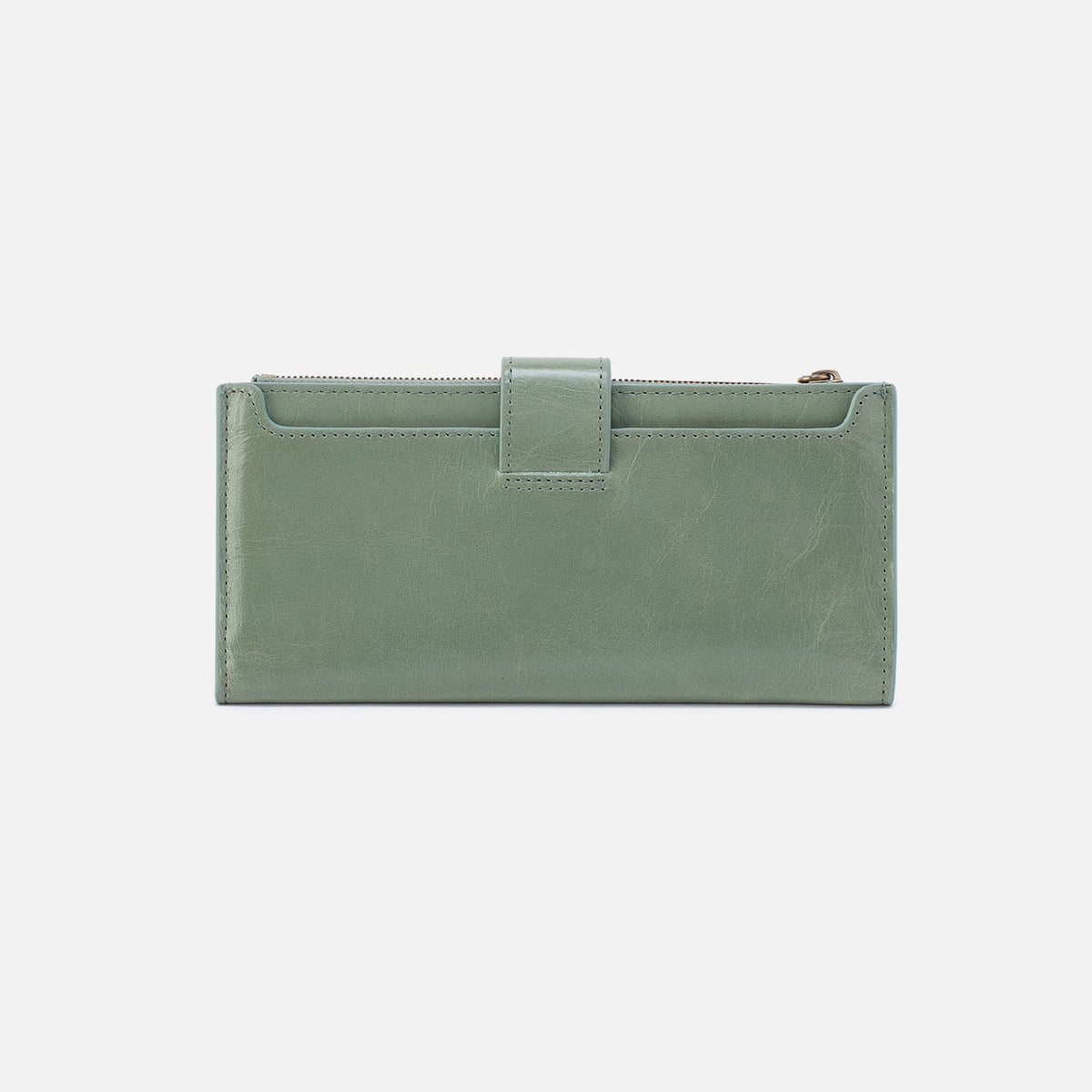 Dunn Continental Wallet In Polished Leather - Jade | HOBO