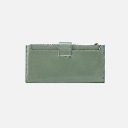 Dunn Continental Wallet In Polished Leather - Jade | HOBO