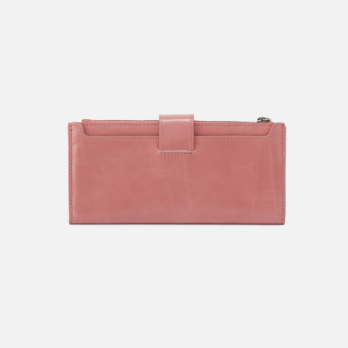 Dunn Continental Wallet In Polished Leather - Rose | HOBO
