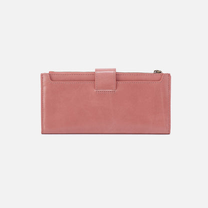 Dunn Continental Wallet In Polished Leather - Rose | HOBO