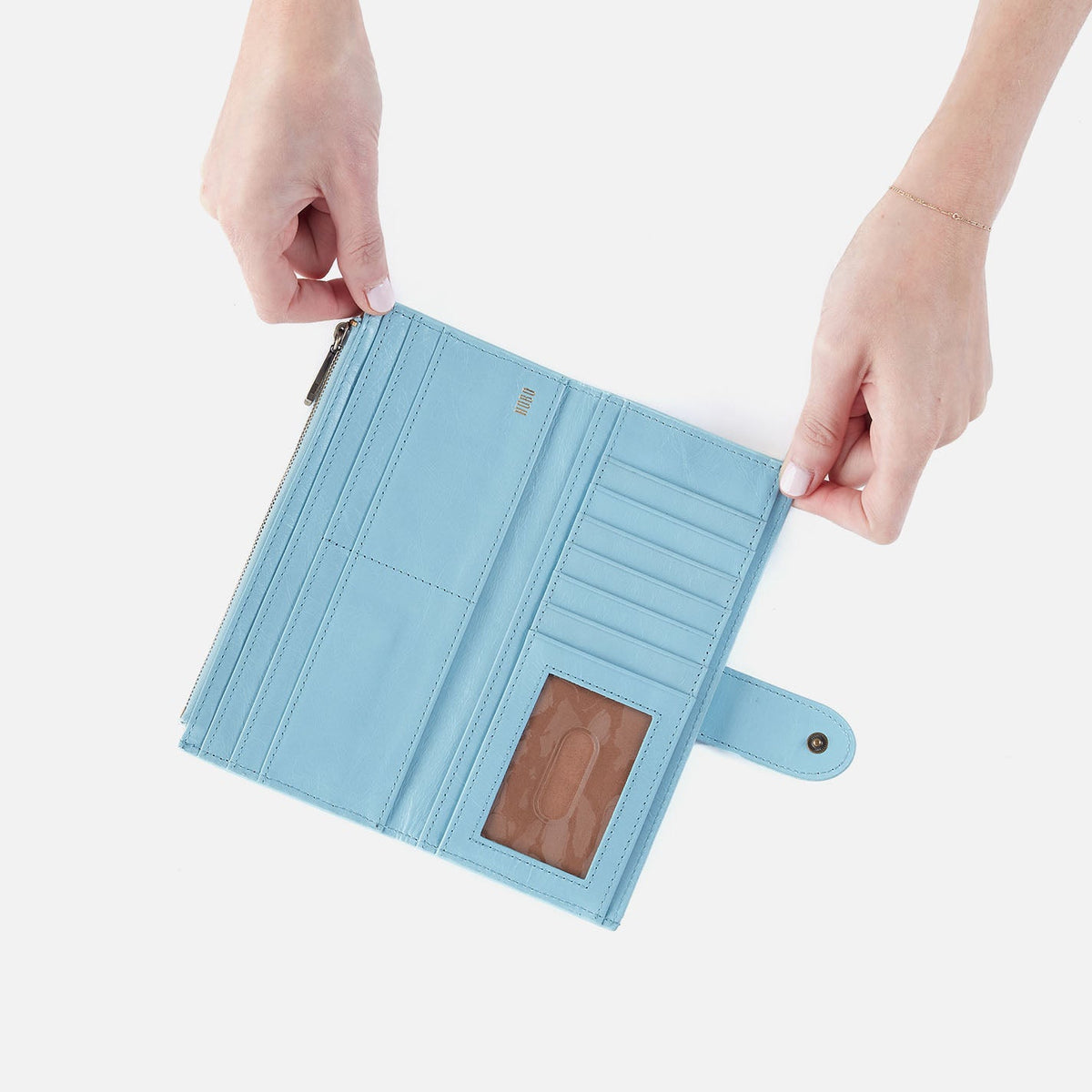 Dunn Continental Wallet In Polished Leather - Stratosphere | HOBO