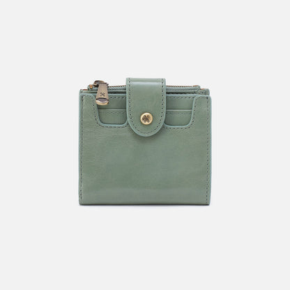 Dunn Mini Wallet In Polished Leather - Jade | HOBO