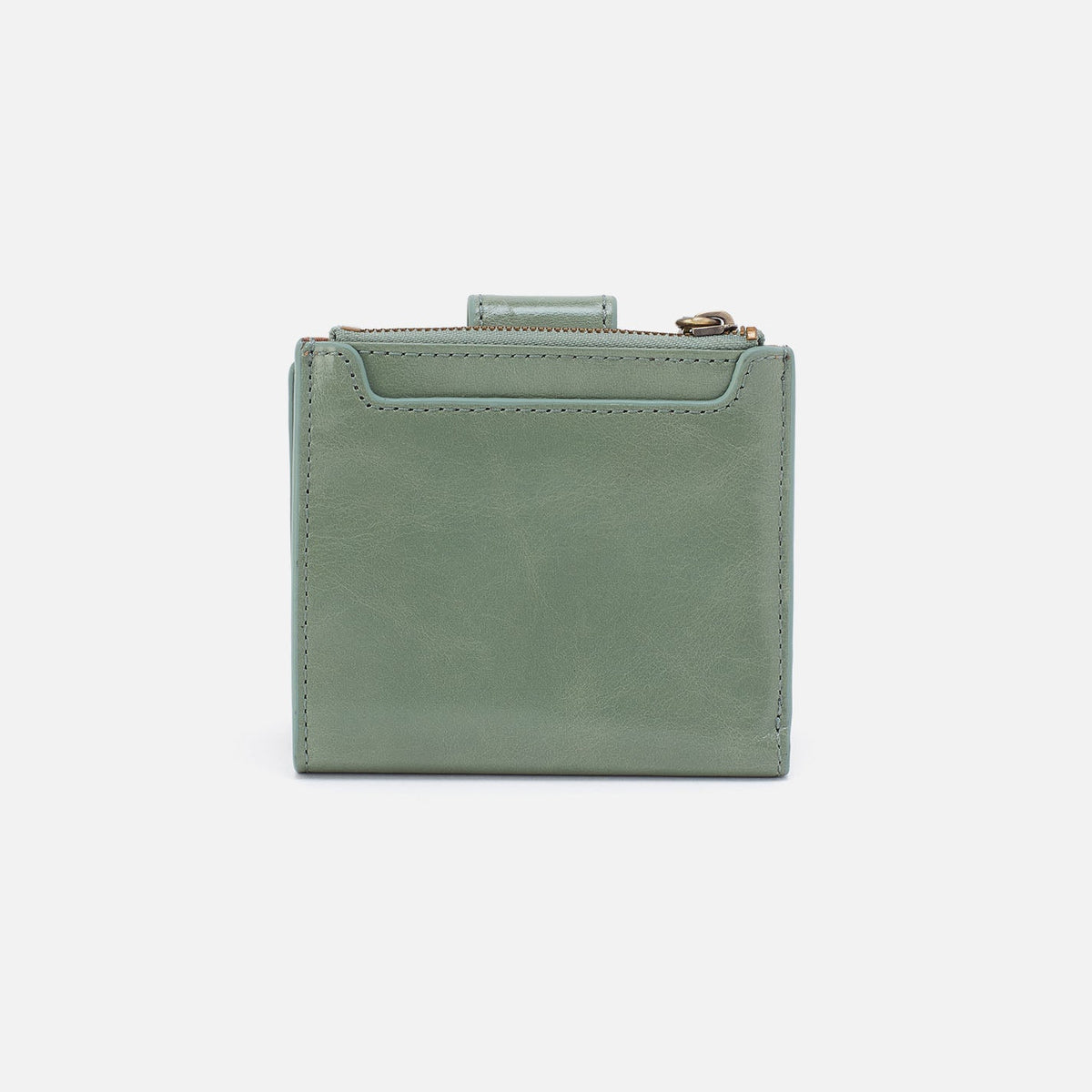 Dunn Mini Wallet In Polished Leather - Jade | HOBO