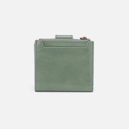 Dunn Mini Wallet In Polished Leather - Jade | HOBO