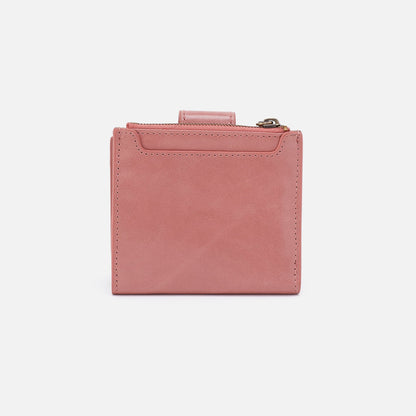Dunn Mini Wallet In Polished Leather - Rose | HOBO