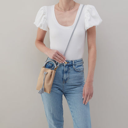 Eden Phone Crossbody In Pebbled Leather - Linen | HOBO
