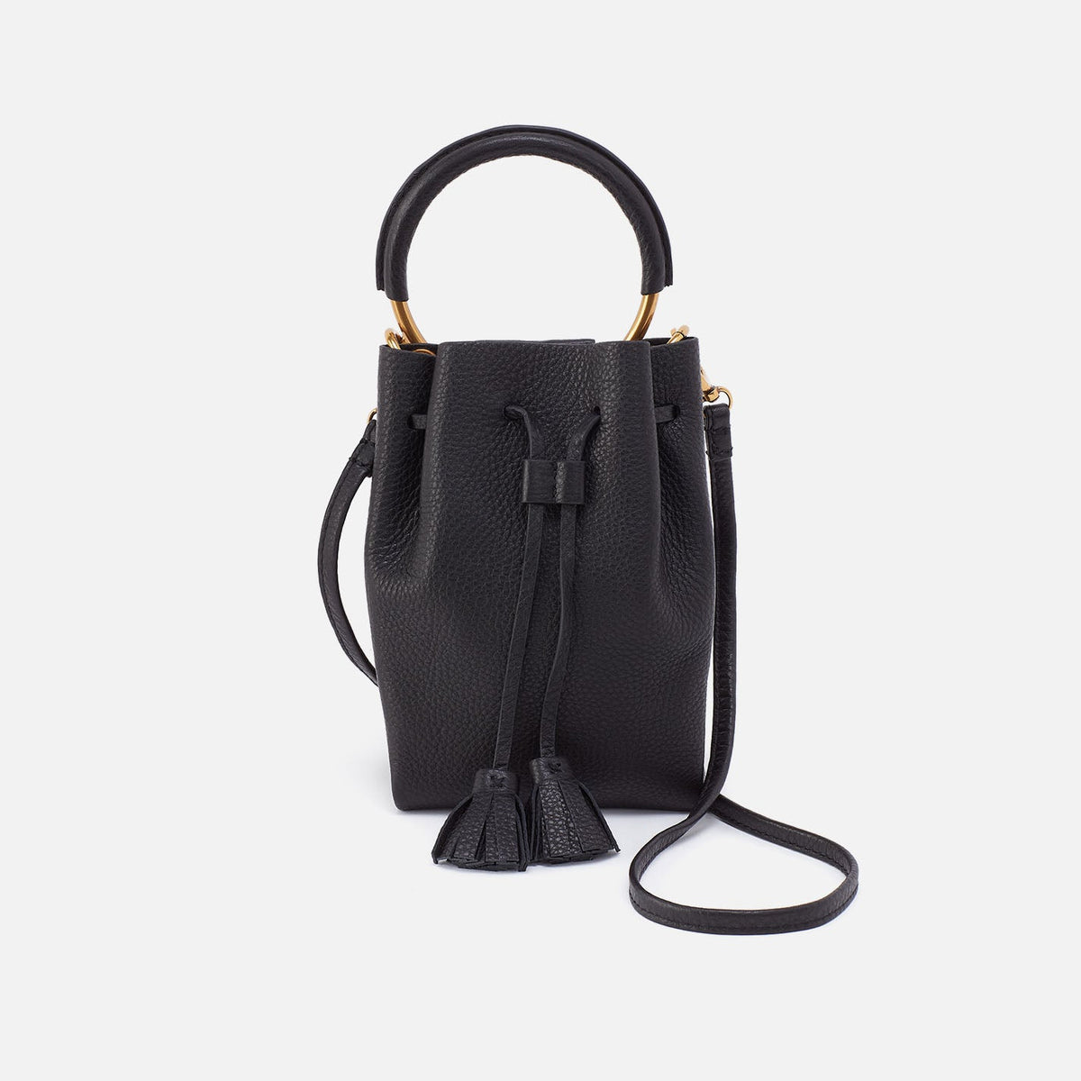 Eden Phone Crossbody In Pebbled Leather - Black | HOBO