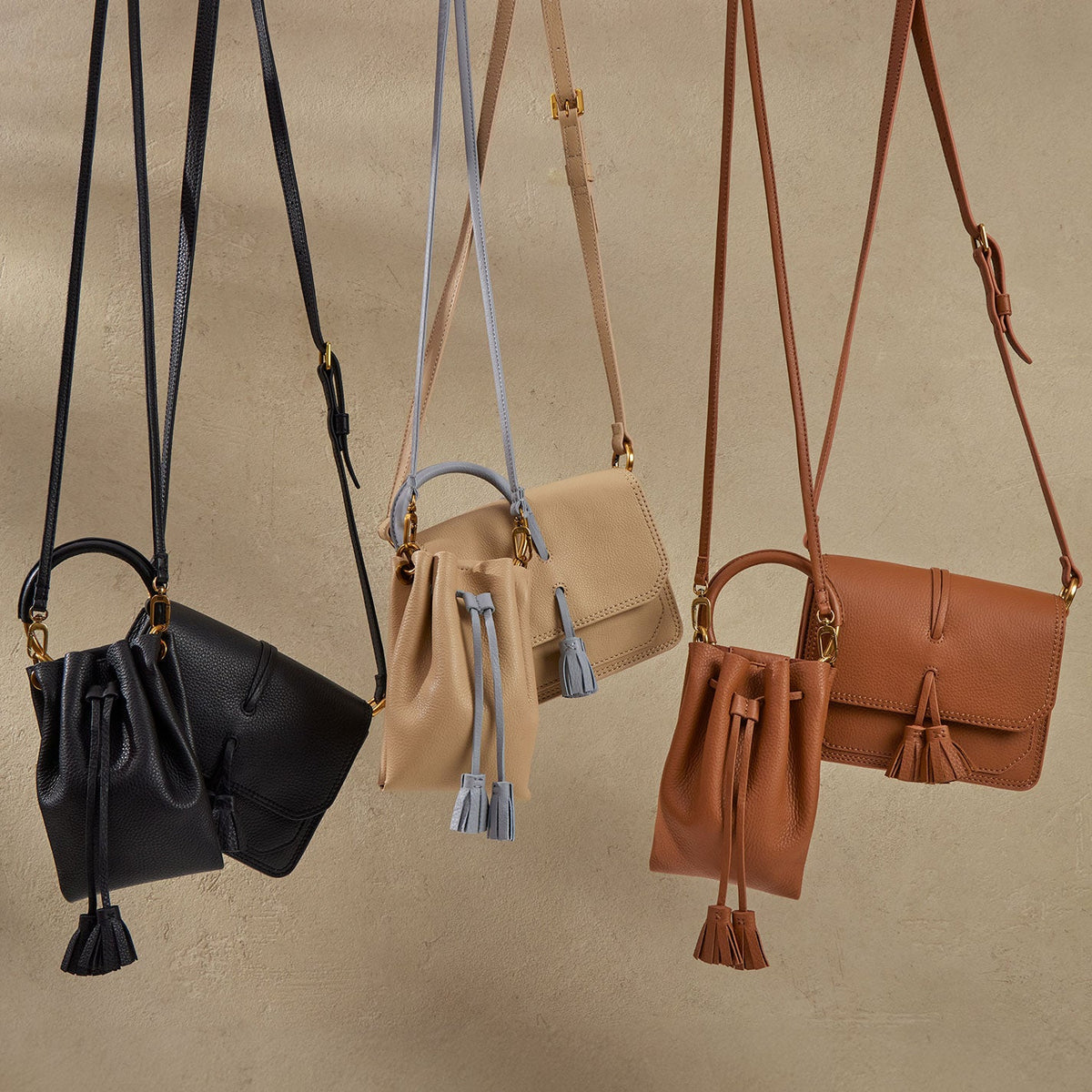 Eden Small Crossbody In Pebbled Leather - Linen | HOBO