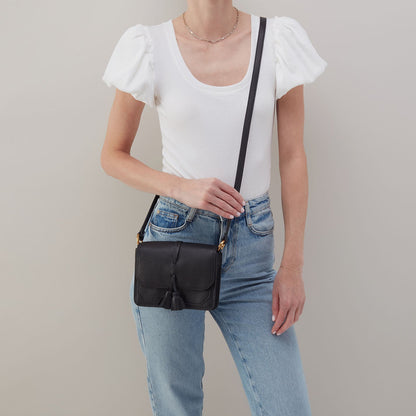 Eden Small Crossbody In Pebbled Leather - Black | HOBO