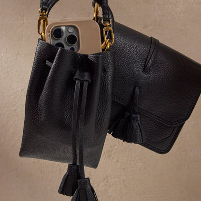 Eden Small Crossbody In Pebbled Leather - Black | HOBO