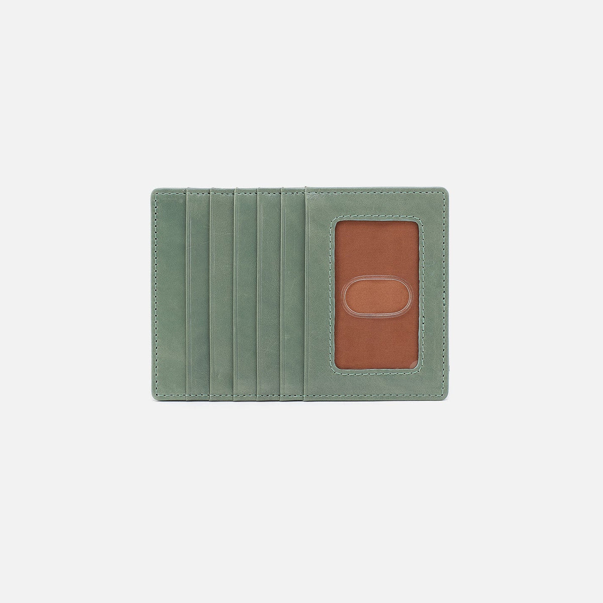 Euro Slide Card Case In Polished Leather - Jade | HOBO